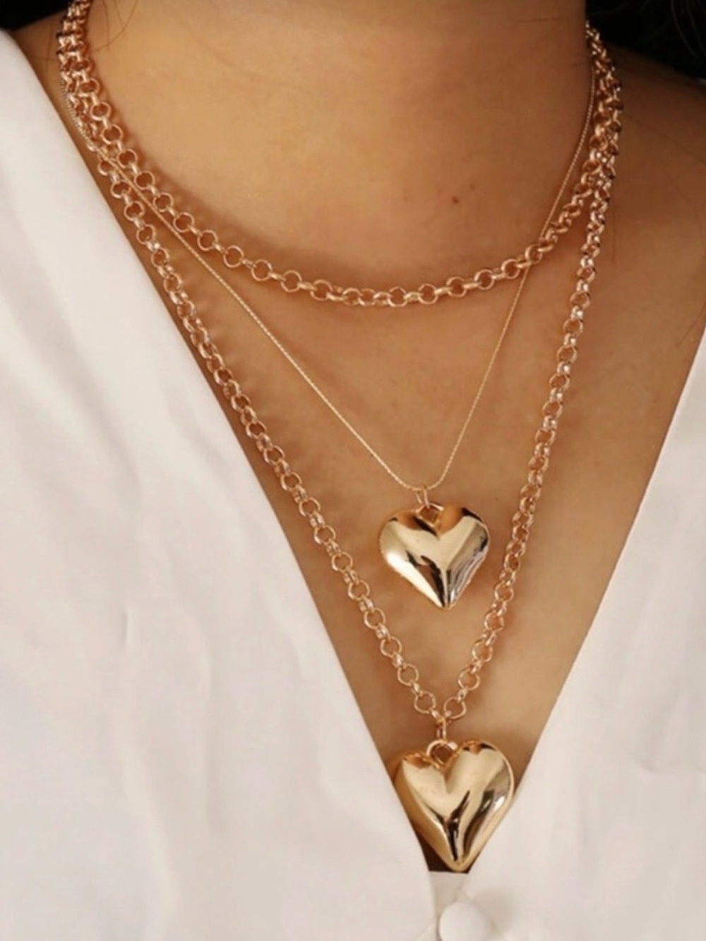 💎 NEW 💎 Layered Gold Heart Pendant Necklace 💎